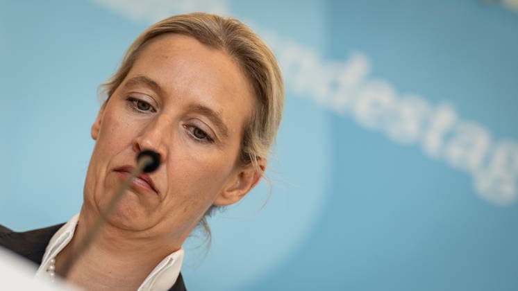 Party and parliamentary group leader Alice Weidel in the German Bundestag^ Statement by the AfD parliamentary group leader in the German Bundestag Parliamentary group level in the Reichstag building, Berlin Berlin Germany Bundestag