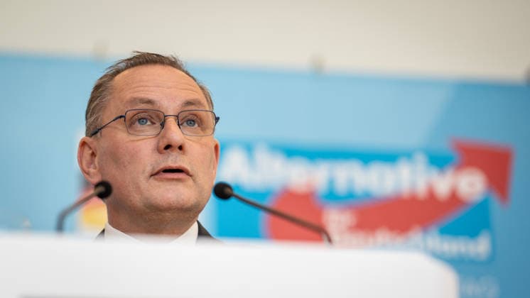 Party and parliamentary group leader Tino Chrupalla in the German Bundestag Statement by the AfD parliamentary group leader in the German Bundestag Parliamentary group level in the Reichstag building, Berlin Berlin Germany Bundestag