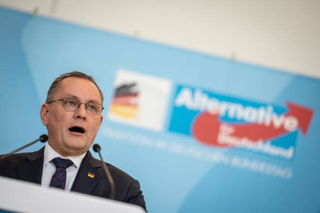 Party and parliamentary group leader Tino Chrupalla in the German Bundestag Statement by the AfD parliamentary group leader in the German Bundestag Parliamentary group level in the Reichstag building, Berlin Berlin Germany Bundestag