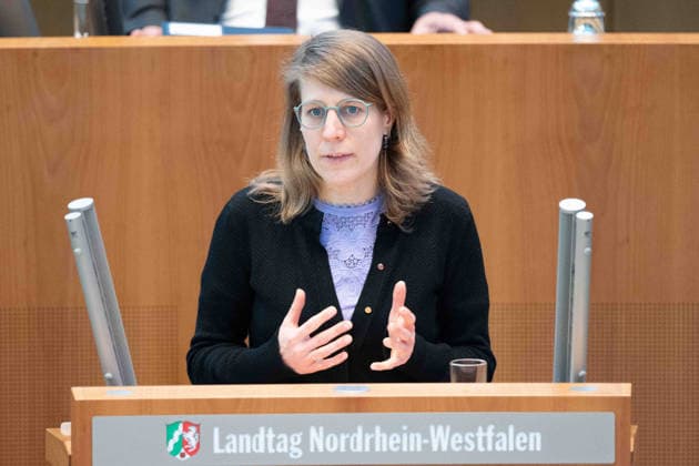 Verena SCHAEFFER, Schäffer, Minister for Children, Youth, Family, Equality, Refugees and Integration of the State of North Rhine-Westphalia during her speech 118 Session of the State Parliament of North Rhine-Westphalia, in the State Parliament of North Rhine-Westphalia NRW, Duesseldorf on 18 03 2026,