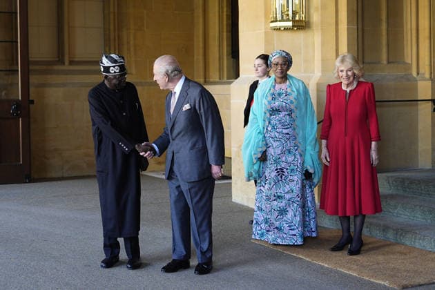 . 19 03 2026. London, United Kingdom. King Charles III and Queen Camilla bid farewell to President of Nigeria Bola Ahmed Tinubu and First Lady Oluremi Tinubu as they depart from Windsor Castle, on day two of their State Visit to the UK.  xPoolx xi-Imagesx IIM-26652-0008
