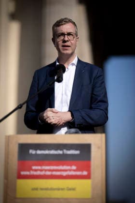 Gedenken 18 Maerz DEU, Deutschland, Germany, Berlin, 18 03 2026 Speech by Stefan Evers , Mayor and Senator for Finance in Berlin at