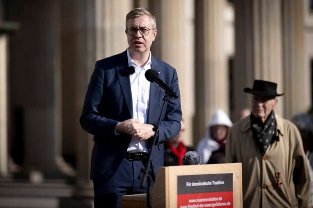 Gedenken 18 Maerz DEU, Deutschland, Germany, Berlin, 18 03 2026 Speech by Stefan Evers , Mayor and Senator for Finance in Berlin at