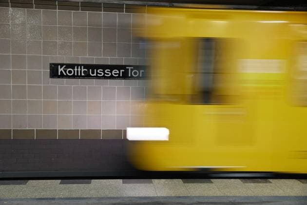 U8 subway line in Berlin FOR EDITORIAL PURPOSES ONLY EDITORIAL USE ONLY p A U8 subway train departs from Kottbusser Tor station Germany Berlin Berlin Copyright JörgxCarstensen Copyright: JörgxCarstensen doc84m7m7t2ys21cbshfqpy ,EDITORIAL USE ONLY Copyright: JörgxCarstensen