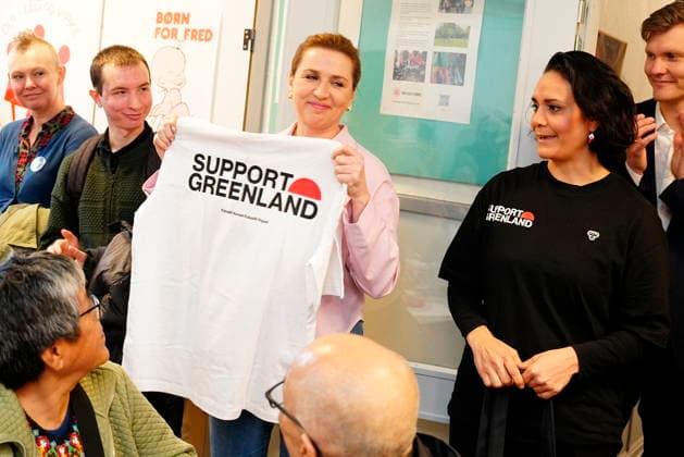 Denmark Election Denmarks Prime Minister and The Social Democrats leader Mette Frederiksen meets Greenlandic voters during her campaign on election day, in Aalborg, Denmark, Tuesday, March 24, 2026 Photo Henning Bagger Scanpix 2026 , Aalborg Denmark  Copyright: HenningxBaggerx spdk20260324-121412-L