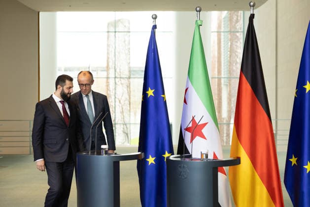 Press conference with Federal Chancellor Friedrich Merz CDU and S Copyright: epd-bild HansxScherhaufer epd-Syrischer_Praesident5-kopieren