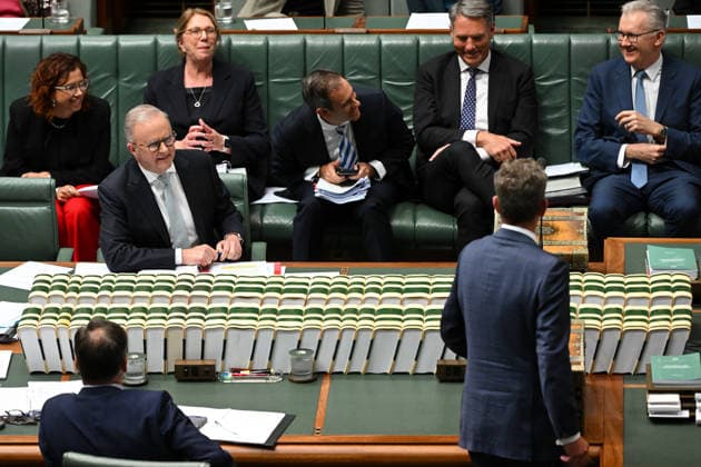 QUESTION TIME, Australian Prime Minister Anthony Albanese reacts during Question Time in the House of Representatives at Parliament House in Canberra, Wednesday, April 1, 2026. ( NO ARCHIVING CANBERRA AUSTRALIAN CAPITAL TERRITORY AUSTRALIA  Copyright: xLUKASxCOCHx 20260401183148502820
