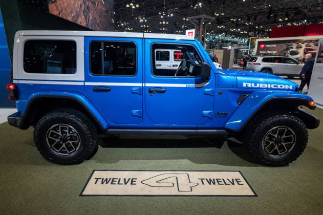 The New York International Auto Show 2026, New York, USA - 01 Apr 2026 A 2026 Jeep Wrangler Whitecap seen on display at the New York Auto Show media day at the Jacob K. Javits Convention Center on April 01, 2026 in New York City. New York United States Copyright: xRonxAdarx xSOPAxImagesx radar_nyias_20260401_20627