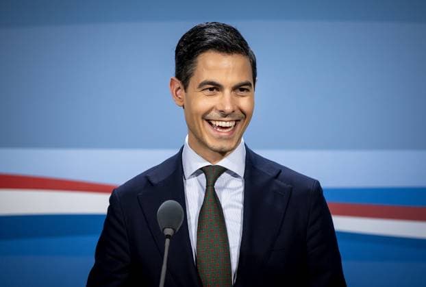 THE HAGUE - Prime Minister Rob Jetten speaks to the press following the Council of Ministers meeting. The meeting was brought forward by a day due to Good Friday. KOEN VAN WEEL ANP netherlands out - belgium out  Copyright: xx x554921868x originalFilename: 554921868