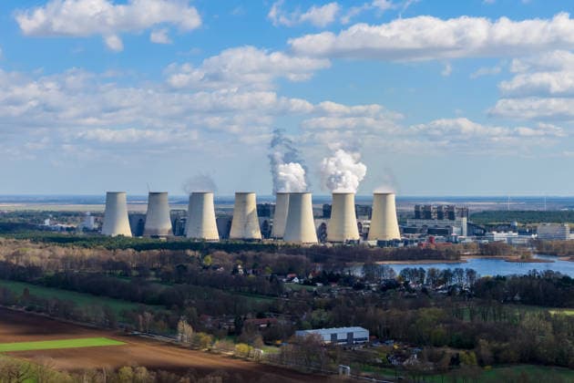 Coal-fired power plant Jänschwalde DEU Germany Brandenburg Peitz, 07 04 2026, Lignite-fired power plant Jaenschwalde, View of the coal-fired power plant Jaenschwalde of the Lusatian energy company LEAG, aerial view with a drone AF_Jaenschwalde_29470