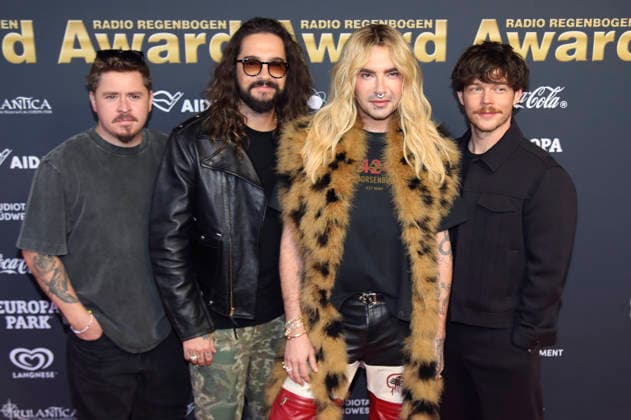 Gustav Schäfer, Tom Kaulitz, Bill Kaulitz and Georg Listing from Tokio Hotel at the presentation of the 26 Radio Regenbogen Award 2026 in the Europa Park Arena Rust, 10 04 2026 Foto:xAgenturxWehnertx xGränzdörferx xFuturexImagex regenbogen_6432