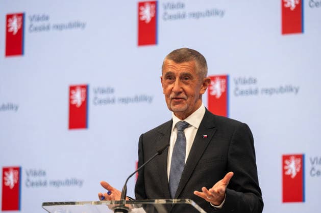 Czech Prime Minister Andrej Babis (ANO) speaks at a press conference after a government meeting, in Prague, Czech Republic, on April 13, 2026. (CTKxPhoto OndrejxDeml) CTKPhotoP2026041305596  CTKPhotoP2026041305596