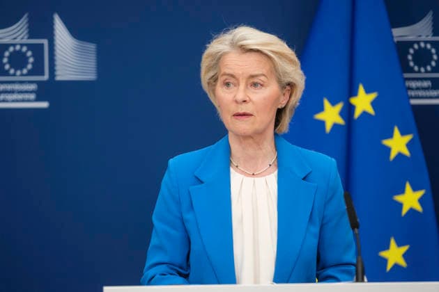 RECORD DATE NOT STATED European Commission President Ursula von der Leyen, April 13, 2026, European Commission President Ursula von der Leyen addressed the media following the Commission™s meeting on Monday, April 13, 2026, at the Berlaymont in Brussels, Belgium. In response to the Middle East crisis, which has driven up the EU™s energy bills by â‚¬22 billion in just 44 days, the European Union is preparing immediate measures to coordinate among member states and support vulnerable households. At the same time, it is accelerating its decarbonization strategy, focusing on renewable and nuclear energy to reduce dependence on fossil fuels and strengthen energy security Brussels Brussel-Wetstraat Brussels-Capital Belgium  Copyright: xThierryxMonassex 459690