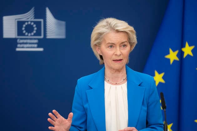 RECORD DATE NOT STATED European Commission President Ursula von der Leyen, April 13, 2026, European Commission President Ursula von der Leyen addressed the media following the Commission™s meeting on Monday, April 13, 2026, at the Berlaymont in Brussels, Belgium. In response to the Middle East crisis, which has driven up the EU™s energy bills by â‚¬22 billion in just 44 days, the European Union is preparing immediate measures to coordinate among member states and support vulnerable households. At the same time, it is accelerating its decarbonization strategy, focusing on renewable and nuclear energy to reduce dependence on fossil fuels and strengthen energy security Brussels Brussel-Wetstraat Brussels-Capital Belgium  Copyright: xThierryxMonassex 459694