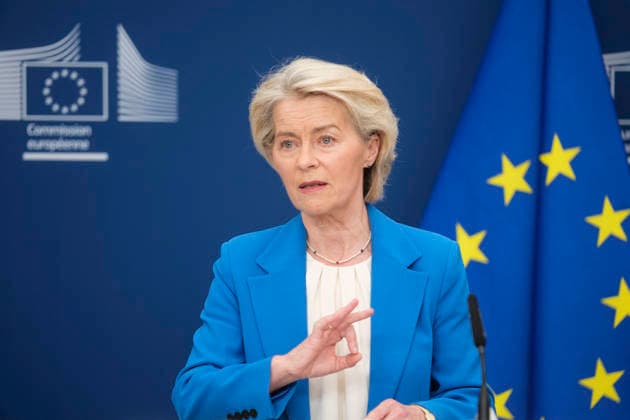 European Commission President Ursula von der Leyen - Brussels European Commission President Ursula von der Leyen addressed the media following the Commission’s meeting on Monday, April 13, 2026, at the Berlaymont in Brussels, Belgium. In response to the Middle East crisis, which has driven up the EU’s energy bills by Ä22 billion in just 44 days, the European Union is preparing immediate measures to coordinate among member states and support vulnerable households. At the same time, it is accelerating its decarbonization strategy, focusing on renewable and nuclear energy to reduce dependence on fossil fuels and strengthen energy security - Photo by Monasse T ANDBZ ABACAPRESS.COM Brussels Brussels-Capital Belgium  Copyright: xMonassexThierry ANDBZ ABACAx