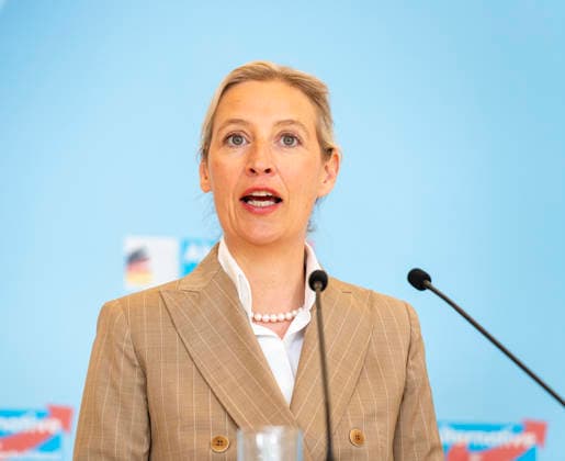 Alice Weidel EUR, Germany, Berlin 14 04 2026 Press statement before the parliamentary group meeting with Alice Weidel Co-Chair of the AfD parliamentary group in the Bundestag