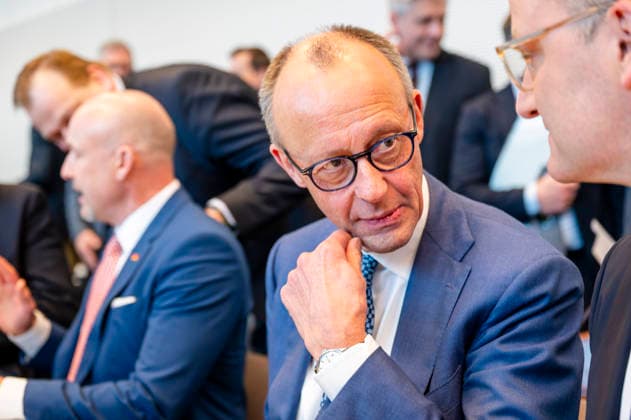 Friedrich Merz EUR, Germany, Berlin 14 04 2026 Federal Chancellor Friedrich Merz CDU before the parliamentary group meeting of the CDU CSU parliamentary group in the Bundestag