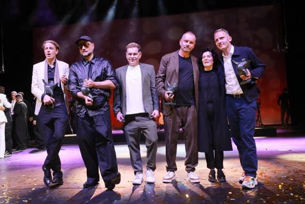 32 BZ Kulturpreis prizewinners Alexander Scheer, Kirill Serebrennikov, Peter Plate, Ulf Sommer, Herta Müller, Norbert Bisky BZ Kulturpreis, Haus der Berliner Festspiele, Berlin Date 15 04 2026 Copyright: xEventpress Kratschx