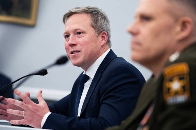 Army Budget 4 16 26 UNITED STATES - APRIL 16: U.S. Army Secretary Daniel Driscoll, left, and Gen. Christopher C. LaNeve, acting chief of staff of the Army, testify during the House Appropriations Defense Subcommittee hearing on the budget for the Army in the U.S. Capitol on Thursday, April 16, 2026. (Tom Williams CQ Roll Call) Washington DC United States EDITORIAL USE ONLY Copyright: x2026xCQ-RollxCall,xInc.x TomxWilliamsx rollcallpix170326