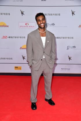 Tijan Njie at the award ceremony for the B Z Culture Prize at the Haus der Berliner Festspiele in Berlin on 15 04 2026