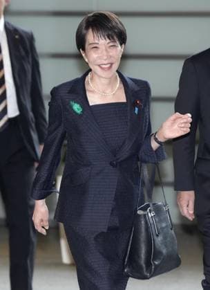 Japan PM Takaichi Japanese Prime Minister Sanae Takaichi arrives at the prime minister s office in Tokyo on April 20, 2026.  A14AA0005478044P