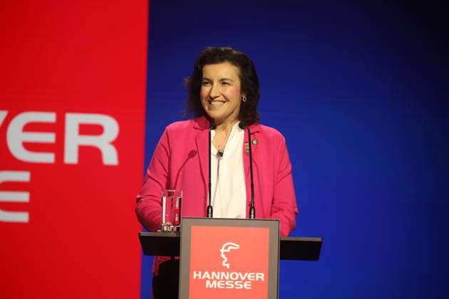 Dorothee Bär, Federal Minister of Research, Technology and Space, speaks at an event on the opening day of Hannover Messe in Hall 25, Center Stage Brazil is this years partner country of Hannover Messe Hannover, 20 04 2026 Copyright: xAgenturxMatthiasxWehnertx xM.xGränzdörferx