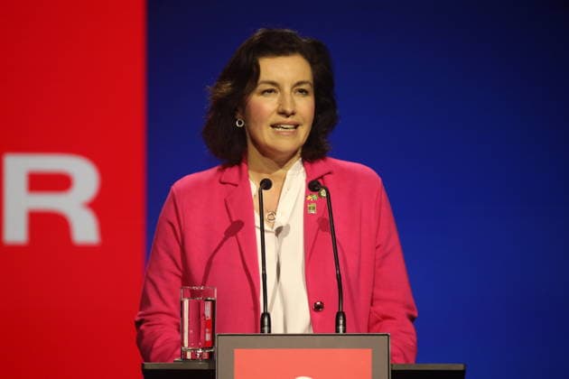 Dorothee Bär, Federal Minister of Research, Technology and Space, speaks at an event on the opening day of Hannover Messe in Hall 25, Center Stage Brazil is this years partner country of Hannover Messe Hannover, 20 04 2026 Copyright: xAgenturxMatthiasxWehnertx xM.xGränzdörferx