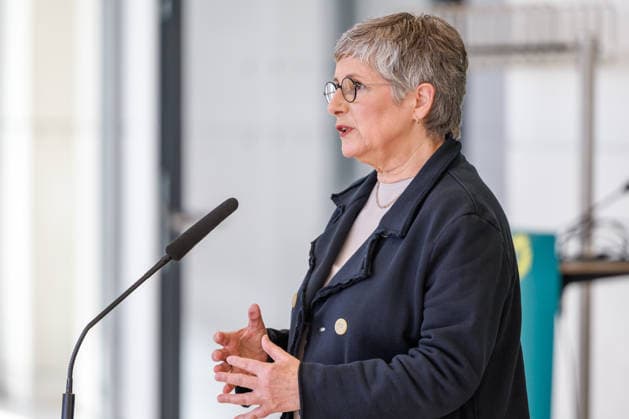 Bündnis 90 Die Grünen im Bundestag Britta Haßelmann from Bündnis 90 Die Grünen at a statement in the Bundestag on 21 04 26 in Berlin Berlin Berlin Germany Reichstag
