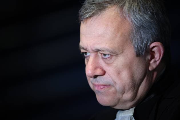 Lawyer Frank Discepoli, defending P. Falzone pictured during the composition of the jury for the trial of P. and A. Falzone, at the Court of Appeal of Mons, on Thursday 23 April 2026. The trial of the two cousins concerns the 2022 tragedy in Strepy-Bracquegnies, where a car plowed into a carnival parade around 5:00. Six people died at the scene, and a seventh months later in the hospital. P. Falzone is charged with seven murder and 81 attempted murder. A. Falzone with failure to render aid to a person in danger.  VIRGINIExLEFOUR 171737033