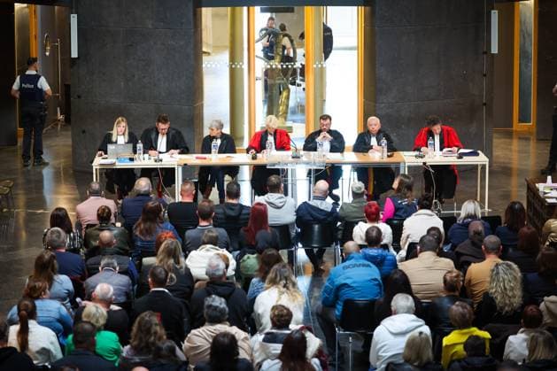 Court chairwoman Martine Baes pictured during the composition of the jury for the trial of P. and A. Falzone, at the Court of Appeal of Mons, on Thursday 23 April 2026. The trial of the two cousins concerns the 2022 tragedy in Strepy-Bracquegnies, where a car plowed into a carnival parade around 5:00. Six people died at the scene, and a seventh months later in the hospital. P. Falzone is charged with seven murder and 81 attempted murder. A. Falzone with failure to render aid to a person in danger.  VIRGINIExLEFOUR 171737617