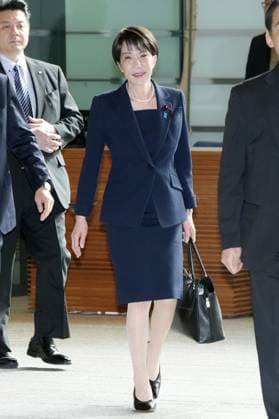 Japan PM Takaichi Japanese Prime Minister Sanae Takaichi arrives at the prime minister s office in Tokyo on April 24, 2026.  A14AA0005479810P