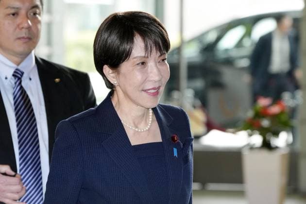 Japan PM Takaichi Japanese Prime Minister Sanae Takaichi arrives at the prime minister s office in Tokyo on April 24, 2026.  A14AA0005479811P