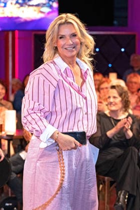MDR Riverboat presenter Kim Fisher on the occasion of the recording of the MDR talk show Riverboat on 24 04 2026 at Mediacity Leipzig 20260424ADO0002