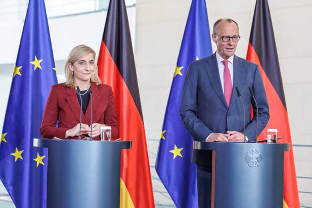 Federal Minister Nina Warken at a press conference with Federal Chancellor Friedrich Merz CDU , at the Federal Chancellery in Berlin on 29 4 2026 Berlin Berlin Germany Chancellery