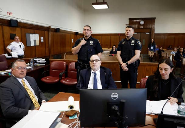 Former Hollywood film producer Harvey Weinstein appears in Manhattan Supreme Court for his retrial in New York City on Wednesday April 29, 2026 The retrial of Weinstein for a rape charge on which a jury was previously deadlocked began on April 14. He will remain imprisoned for other offenses regardless of the verdict. Weinstein is accused of the third-degree rape of Jessica Mann, who starred in the 2015 romantic comedy This Isn t Funny.  NYP20260429103 JOHNxANGELILLO