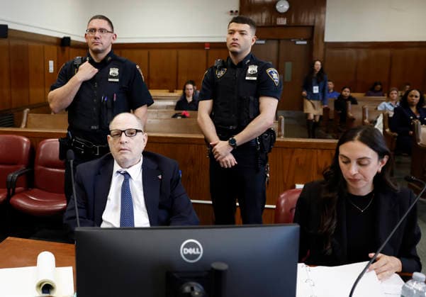 Former Hollywood film producer Harvey Weinstein appears in Manhattan Supreme Court for his retrial in New York City on Wednesday April 29, 2026 The retrial of Weinstein for a rape charge on which a jury was previously deadlocked began on April 14. He will remain imprisoned for other offenses regardless of the verdict. Weinstein is accused of the third-degree rape of Jessica Mann, who starred in the 2015 romantic comedy This Isn t Funny.  NYP20260429105 JOHNxANGELILLO