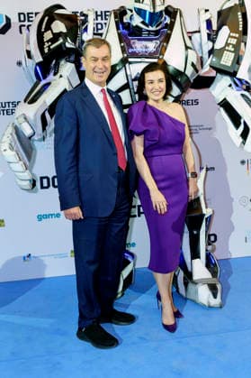 Markus Söder and Dorothee Bär at the presentation of the German Computer Game Award 2026 in the Herkulessaal of the Munich Residence, 29 04 2026 Foto:xN.xKolinzx xFuturexImagex computerspielpreis_6511