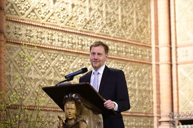Michael Kretschmer at the service Singegottesdienst, cantata for the introduction of district cantor Fabian Kiupel in the Lutherkirche Görlitz, 03 05 2026 Copyright: xMatthiasxWehnertx