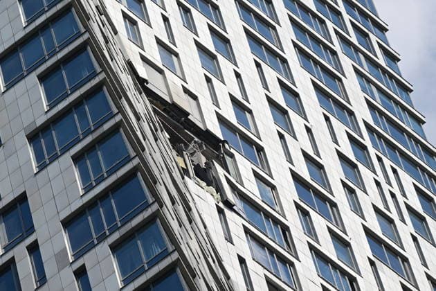Drone hits high-rise building in Moscow MOSCOW, RUSSIA - MAY 4: A view of destruction after a drone struck a high-rise building in Moscow, Russia, on May 4, 2026. According to a statement on the national messaging app MAX, air defense systems intercepted two drones traveling toward Moscow. Moscow Mayor Sergey Sobyanin confirmed that the incident resulted in no injuries and noted that emergency personnel remain active at the impact site. Sefa Karacan Anadolu Moscow Russia. Editorial use only. Please get in touch for any other usage.  Copyright: x2026xAnadoluxSefaxKaracanx