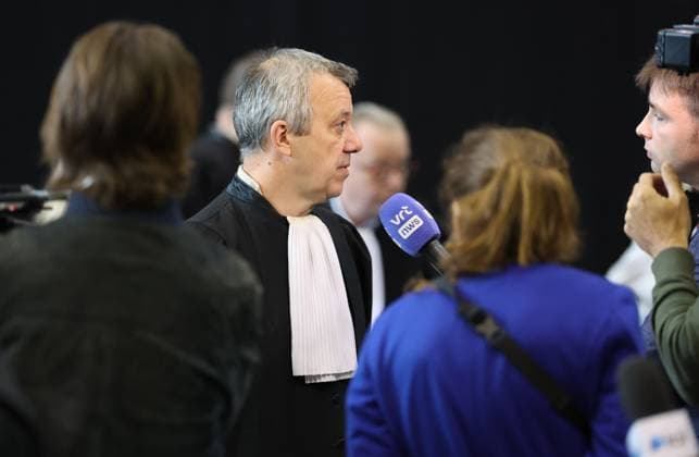 Lawyer Frank Discepoli, defending P. Falzone talks to the press during the start of the trial of P. and A. Falzone, at the Court of Appeal of Mons, on Monday 04 May 2026. The trial of the two cousins concerns the 2022 tragedy in Strepy-Bracquegnies, where a car plowed into a carnival parade around 5:00. Six people died at the scene, and a seventh months later in the hospital. P. Falzone is charged with seven murder and 81 attempted murder. A. Falzone with failure to render aid to a person in danger.  VIRGINIExLEFOUR 172828803