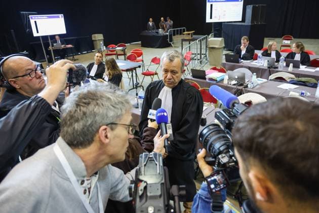 Lawyer Frank Discepoli, defending P. Falzone talks to the press before the start of the trial of P. and A. Falzone, at the Court of Appeal of Mons, on Monday 04 May 2026. The trial of the two cousins concerns the 2022 tragedy in Strepy-Bracquegnies, where a car plowed into a carnival parade around 5:00. Six people died at the scene, and a seventh months later in the hospital. P. Falzone is charged with seven murder and 81 attempted murder. A. Falzone with failure to render aid to a person in danger.  VIRGINIExLEFOUR 172828909