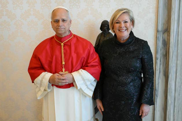 ITALY - POPE LEO XIV RECEIVES IN PRIVATE AUDIENCE H.E. MS HALLA TOMASDOTTIR AT THE VATICAN - 2026 5 4 Italy, Rome, Vatican, 2026 5 4 . Pope Leo XIV receives in a private audience H.E. Ms. Halla Tomasdottir, President of Iceland at Vatican. EDITORIAL USE ONLY - NO BOOKS Copyright: xVATICANxMEDIAx