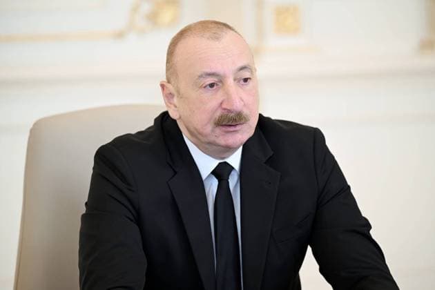Azerbaijani President Ilham Aliyev BAKU, AZERBAIJAN - MAY 04: (----EDITORIAL USE ONLY MANDATORY CREDIT - AZERBAIJANI PRESIDENCY HANDOUT - NO MARKETING NO ADVERTISING CAMPAIGNS - DISTRIBUTED AS A SERVICE TO CLIENTS----) Azerbaijani President Ilham Aliyev attends the 8th European Political Community (EPC) Summit held in Yerevan, the capital of Armenia, via video link and delivers a speech from Baku, Azerbaijan on May 04, 2026. Azerbaijan Presidency Anadolu Baku Azerbaijan. Editorial use only. Please get in touch for any other usage.  Copyright: x2026xAnadoluxAzerbaijanxPresidencyx