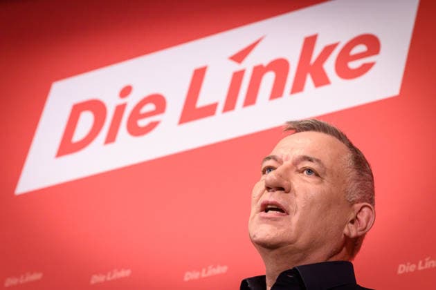 Berlin, Press conference Die Linke with Jan van Aken Press conference of the party Die Linke with Jan van Aken Co Chairman Die Linke on current political issues on 04 05 2026 at Karl Liebknecht Haus in Berlin Berlin Karl Liebknecht Haus Berlin Germany