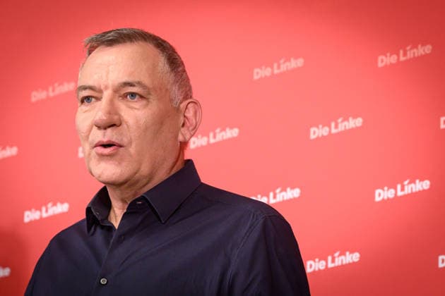 Berlin, Press conference Die Linke with Jan van Aken Press conference of the party Die Linke with Jan van Aken Co Chairman Die Linke on current political issues on 04 05 2026 at Karl Liebknecht Haus in Berlin Berlin Karl Liebknecht Haus Berlin Germany