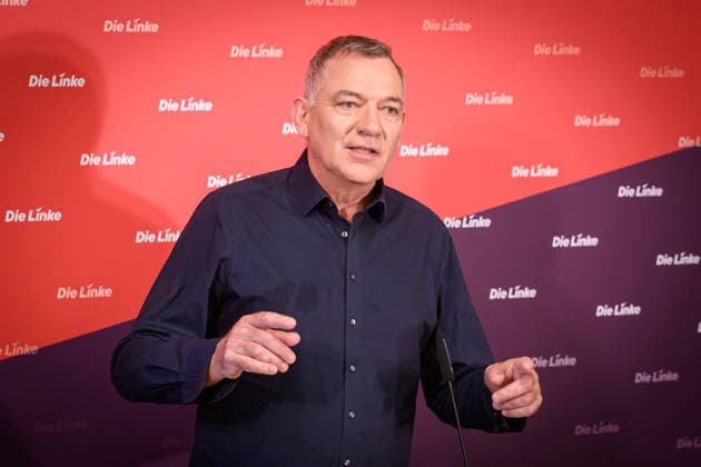 Berlin, Press conference Die Linke with Jan van Aken Press conference of the party Die Linke with Jan van Aken Co Chairman Die Linke on current political issues on 04 05 2026 at Karl Liebknecht Haus in Berlin Berlin Karl Liebknecht Haus Berlin Germany