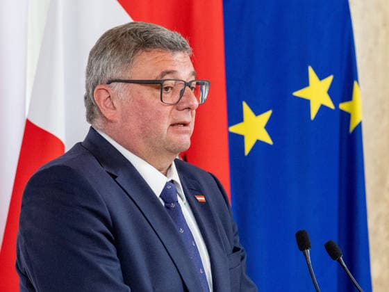 20260504 Lagebericht zum Verfassungsschutz mit dem Innenminister WIEN, OESTERREICH - MAI 4: Staatssekretaer im Bundesministerium fuer Inneres Joerg Leichtfried (SPOe) beim Lagebericht - zum Verfassungsschutz mit dem Innenminister im Bundesministerium fuer Inneres am 4. Mai 2026 in Wien, Oesterreich. 260504_SEPA_10_023 Copyright: xMichaelxIndrax SEPAxMedia