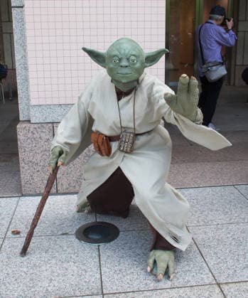 A Star Wars fan dressed pose for camera during the event Star Wars Day in Yokohama, Kanagawa-Prefecture, Japan on Sunday, May 4, 2026.  TKP2026050406 KEIZOxMORI