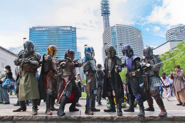 A Star Wars fan dressed pose for camera during the event Star Wars Day in Yokohama, Kanagawa-Prefecture, Japan on Sunday, May 4, 2026.  TKP2026050401 KEIZOxMORI