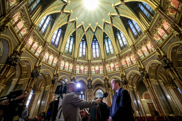 National Election Office awards certificates handed to members of Hungarian Parliament BUDAPEST, HUNGARY - MAY 4: Zsolt Hegedus, Minister of Health of the TISZA party speaks to journalists as the National Election Office (NVI) awards certificates of mandate to Members of Parliament elected from national party lists in the 2026 general parliamentary elections, following the finalization of the national list results, in Budapest, Hungary on 4th May 2026. Robert Nemeti Anadolu Budapest Hungary. Editorial use only. Please get in touch for any other usage.  Copyright: x2026xAnadoluxRobertxNemetix